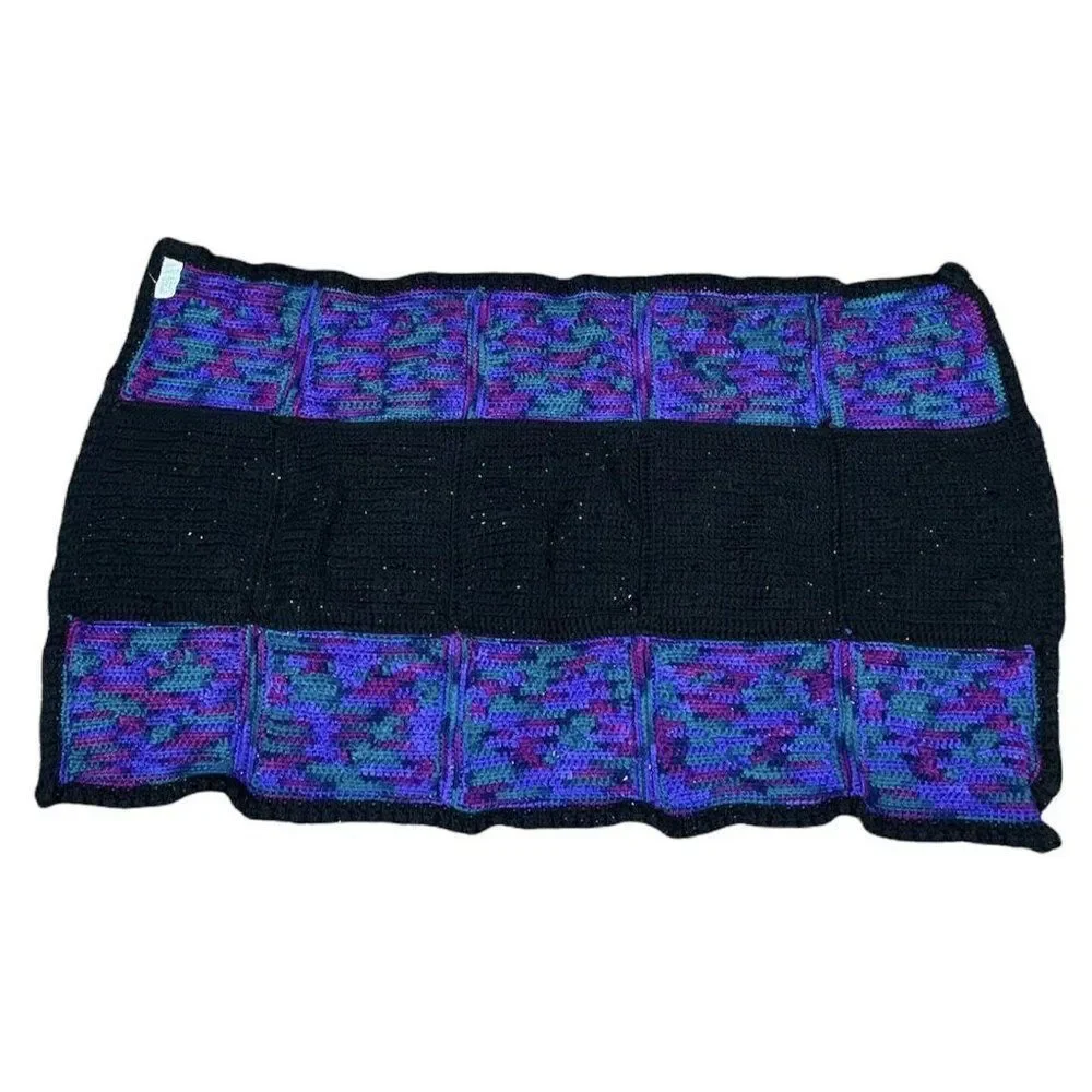 Vtg 90s Nevada Women's Correctional Lap Afghan Blanket 3D Flowers Hearts 45x26